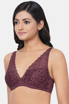 Wacoal Padded Non Wired Medium Coverage Lace Bra - Windsor Wine — thumbnail 3